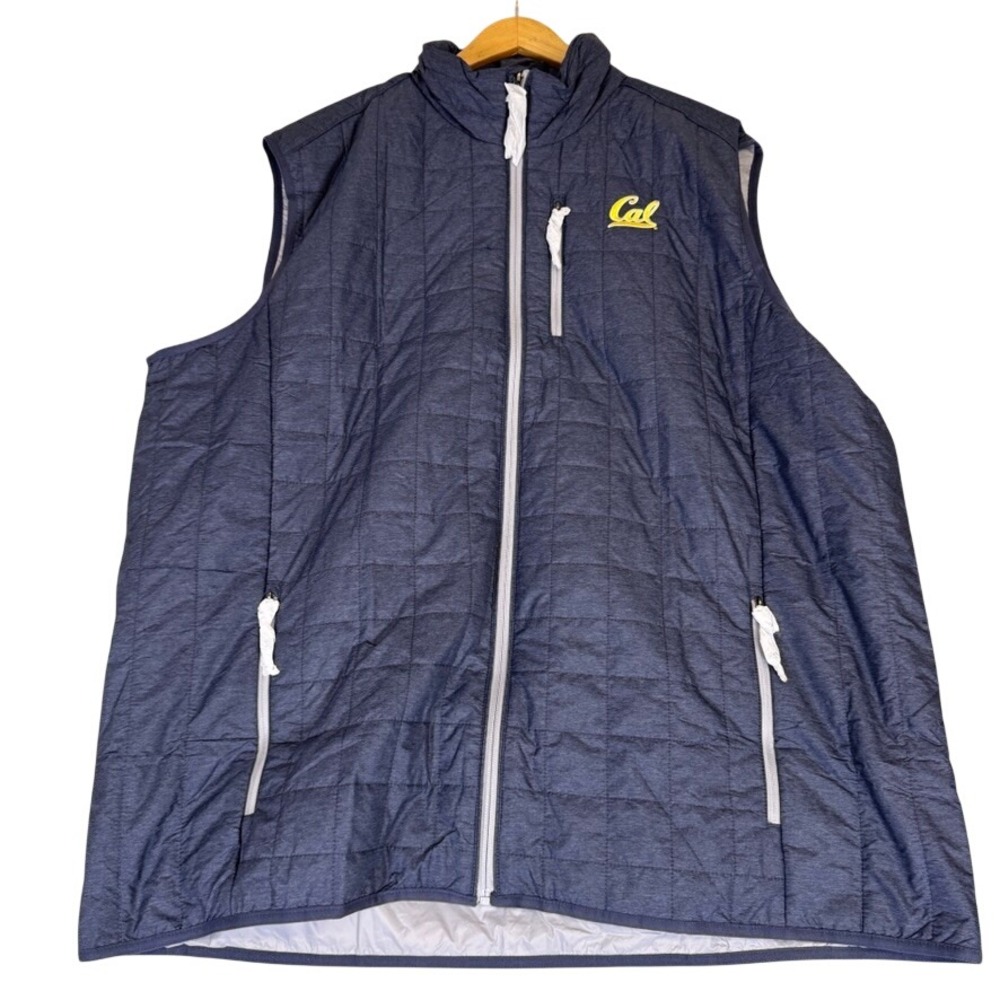 NWT Cutter & Buck Cal Golden Bears WeatherTec Quilted Vest Navy Blue 3XT NEW